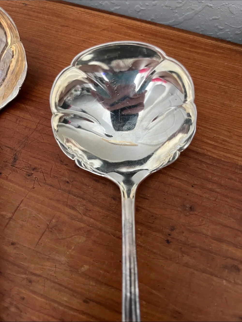 Community Oneida Silver-Plate Scalloped serving Spoons - Elegant Floral Handle